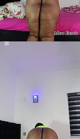 BBW Ebony MILF Oiled Fat Ass Shaking - Mara Exotic