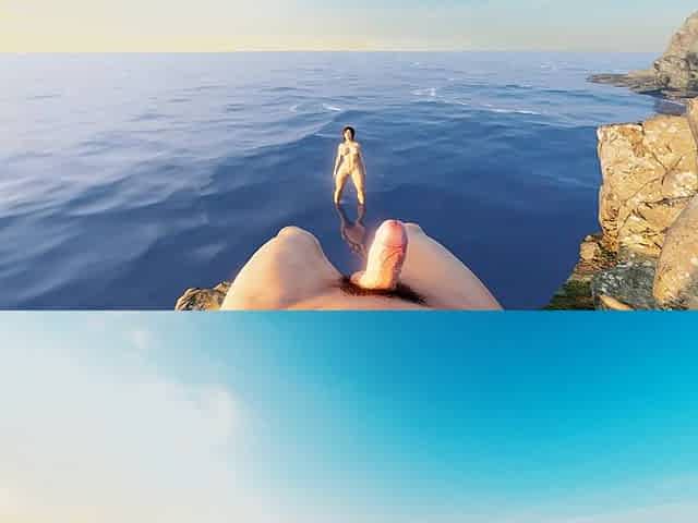 Lara Croft Spending Her Lovely British Accent Outdoors in a Shore Under a Sunset!
