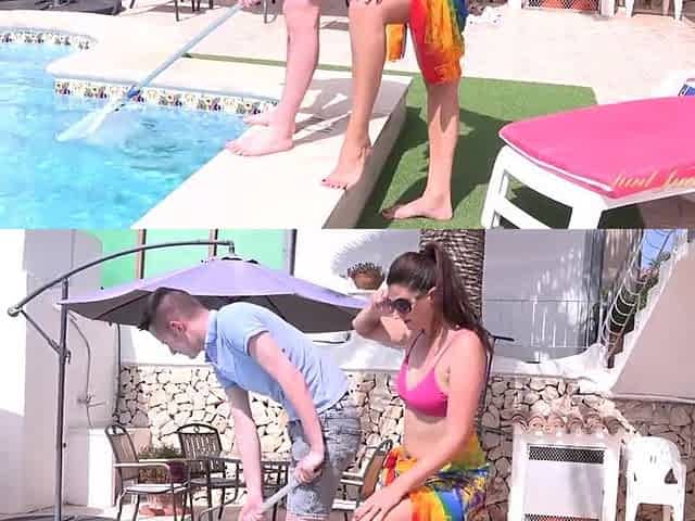 Aunt Judy's XXX - 37yo Hawt British mother I'd like to fuck Eva Johnson Bangs the Pool Hunk & gets a Creampie