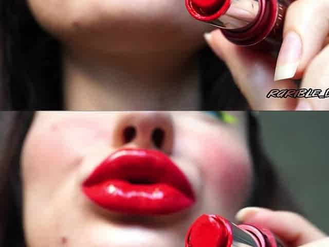 Messy Red Kiss + Spit Fetish Kissing