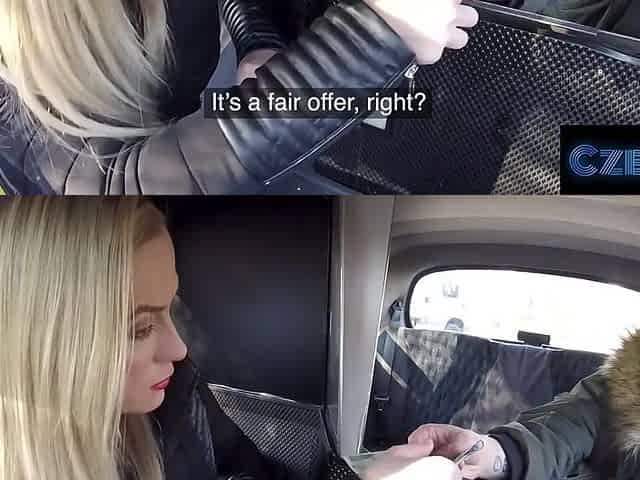 Cute Czech Golden-haired Taxi Driver Rides Passengers Knob - CZECH XXX