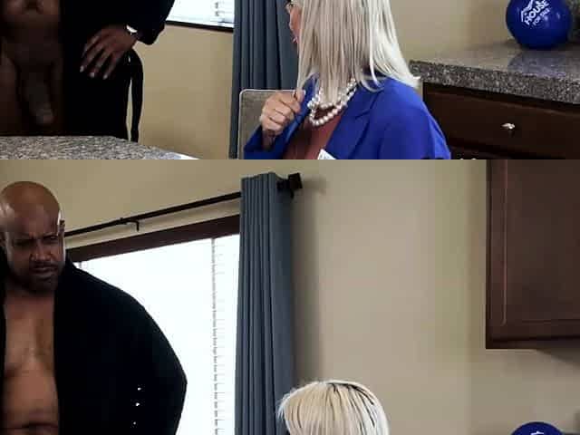 MILF real estate agent gags and rides monster BBC