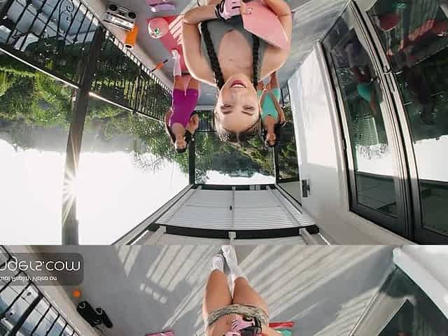 VR Bangers: 3 Large-butt Brunettes Deepthroat Your Dick In An Outdoor Fitness Foursome