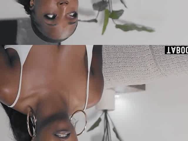 Breasty black stepsister bashes heads with her stepbro about whose turn it's to be with