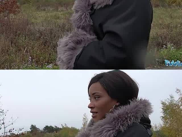 Public Agent British Black Queen Kiki Minaj Screwed Outside