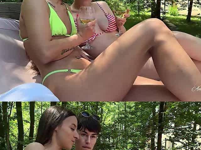 A Steamy Sauna Seance 3some