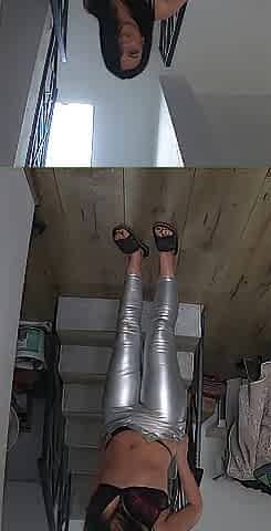 MilfyCalla very shiny Leggins and A Lot Of Cum On Fresh Puffy DownJacket