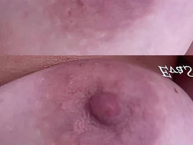 close-up of a moist cunt with a creampie