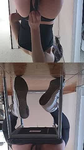 Femboy riding vibrator ;three