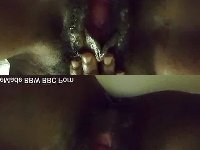 Rubbing Spreading My Big Black Wet Dripping Pussy