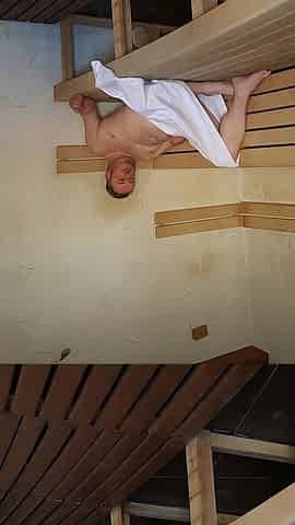 Really Risky and Fast Fucking in a Public Sauna, Squirting in the Mouth of Dada Deville