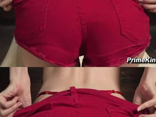 Slim porn girl strips and fucks machine