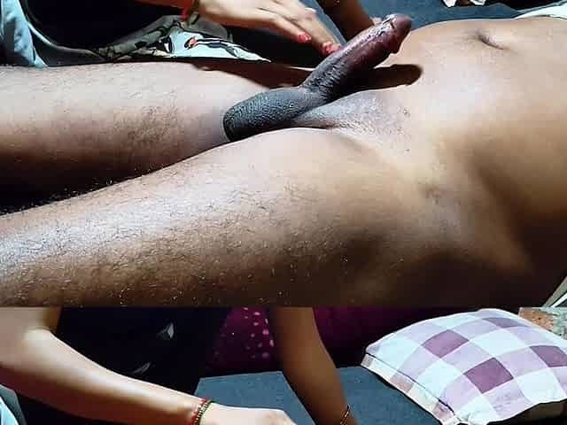 Stepsister Applied Oil on My Penis and Caressed It.