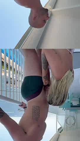 Alluring blonde beauty savors blowjob cum load big tits ecstasy