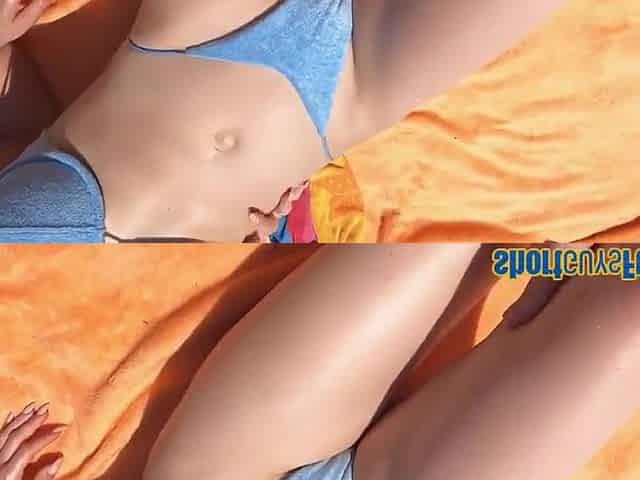Bikini Babe In Short Guy Bangs Outdoor In Pov On Private Beach