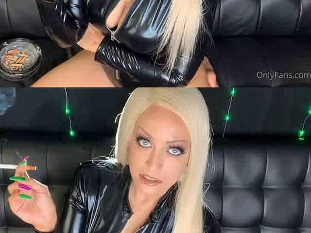 Smoking blonde girl