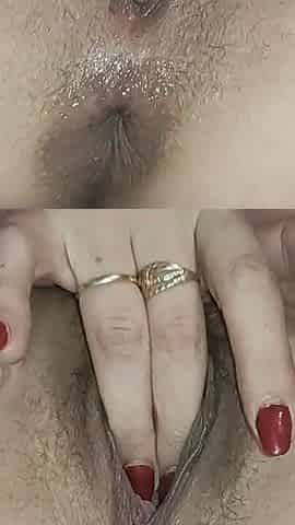 Female Masturbation on the Hairy Pussy
