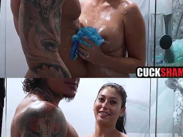 Cuck husband records wife fucking male stripper