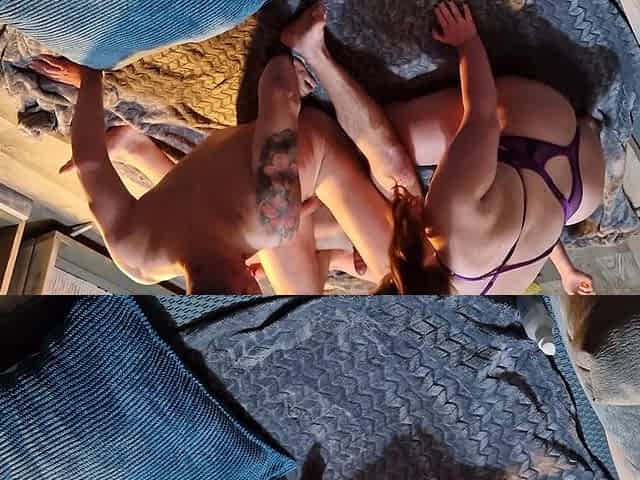 Hot Wife Loves to Play with Two Cocks