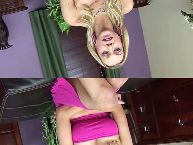 Blonde horny chicks play her big boobs