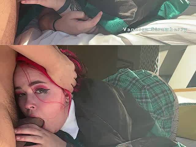 Large tit punk pawg schoolgirl dominated and creampied - HP cosplay