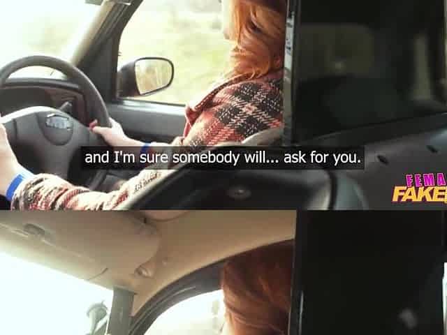 Female Fake Taxi - Cute redhead Cherry Candle meets large shlong modelling agent and bangs him outside
