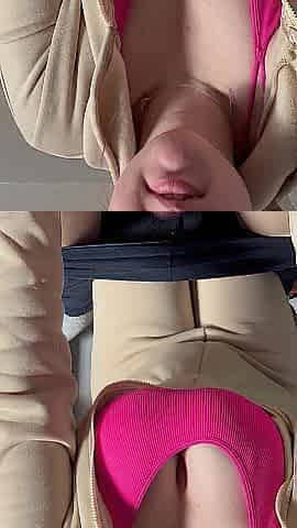 eighteen Year Old with Giant Breasts Gives Tugjob
