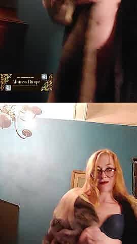 Tiny Blond Plays and Smokes in Furs fetish