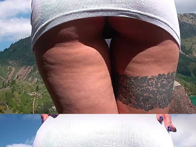 That babe likes to masturbate outdoors - risky!