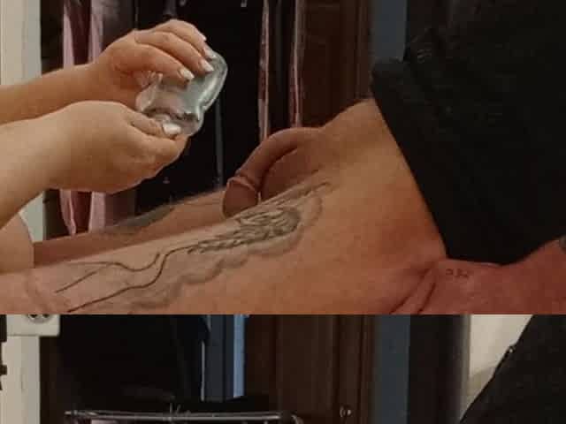 Neighbor Does an Oil Dick Hand Job