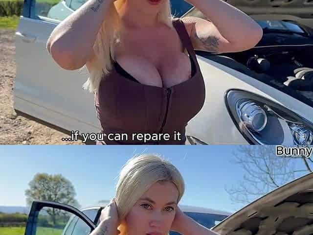 Golden-haired Stranded with Broken Car Trades Sex for Repair