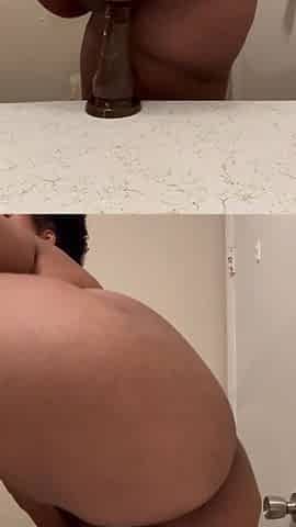 Thick ebony love riding her dildo