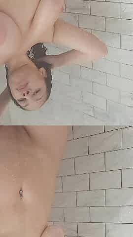 Solo Female With Large Titties In Shower Tease
