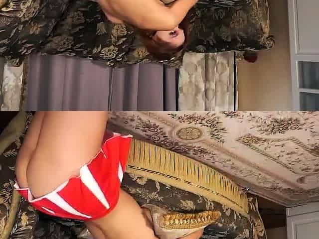 Small tit nubile in stockings masturbates
