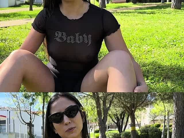 FRENCH JOI - CUMSHOTS ON MY TITS IN A PUBLIC PARK (ENGLISH