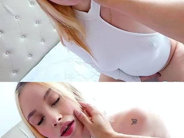 Amateur Blonde Blowjob handjob Huge Facial