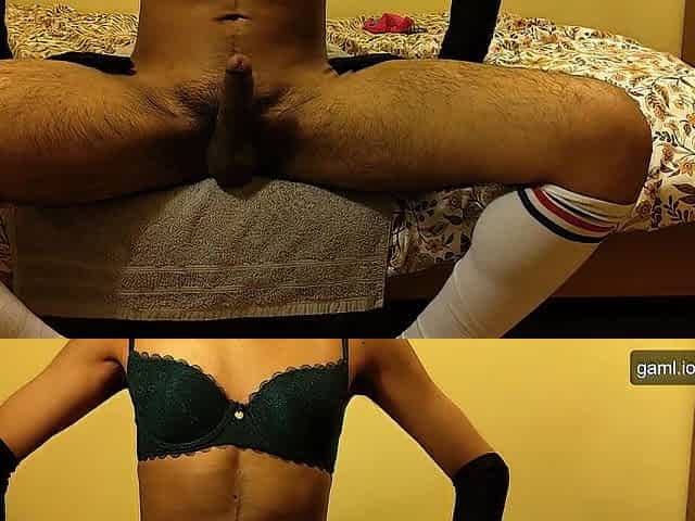 Amateur sissy fingers butt, then rides sex-toy to climax