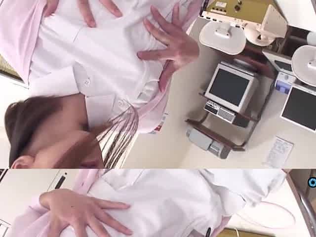 The doctor examines his nurse and engages in raunchy activity with her