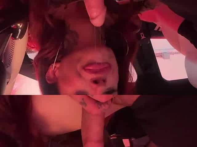 Tatted Up Large Boobs Whore Alby Rydes Bangs In Driving Car