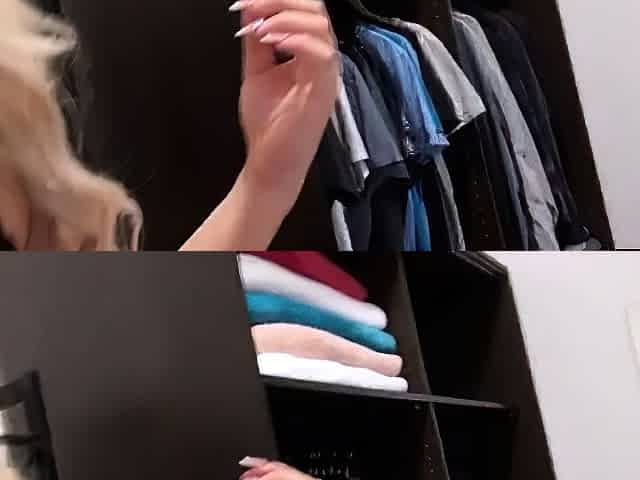 Chubby blonde gives a titty fuck with her big boobs