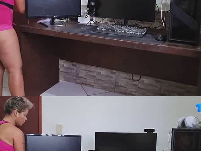 The maid came to tidy my PC and completed up deep throating a lot of jism - plowing horny!