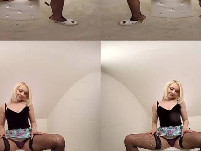 Cute Blonde Amateur With Her Vibrator - Nylons Small Tits Toying Shaved Pussy
