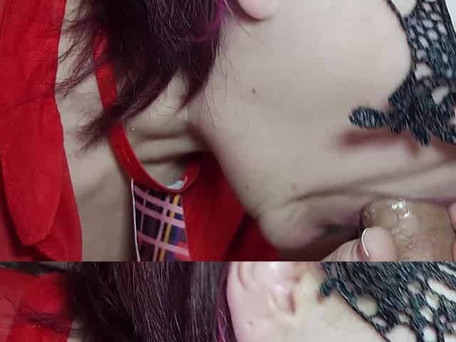 School Girl Out Fit Blowjob with Swallow