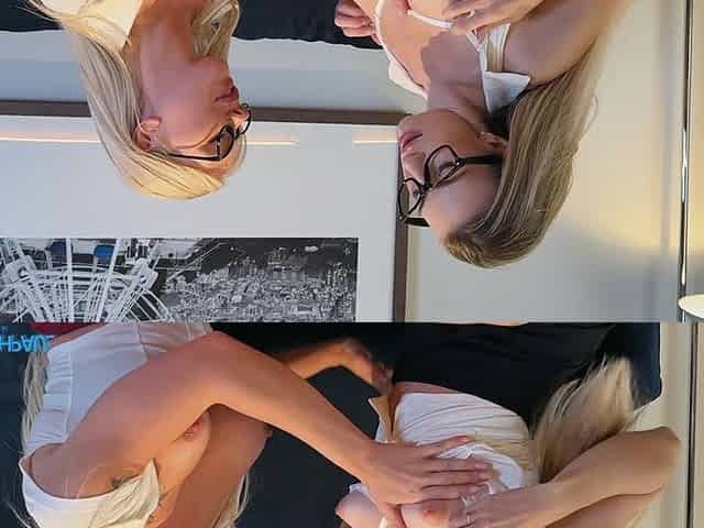 Two Hot Lesbian Blondes Licking & Squirting Over Heels