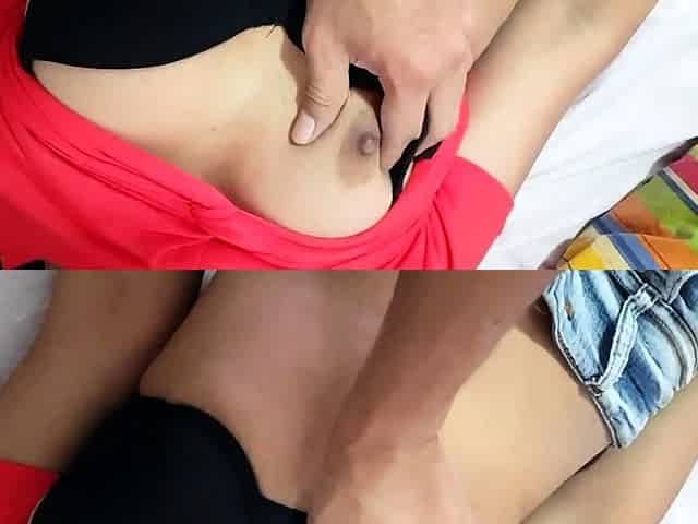 Rough sex with a Latina teen in ripped jeans