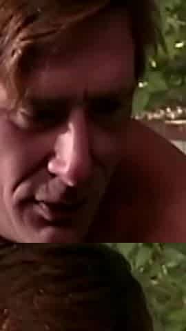 Curly Brunette Babe Passionately Sucks Cock
