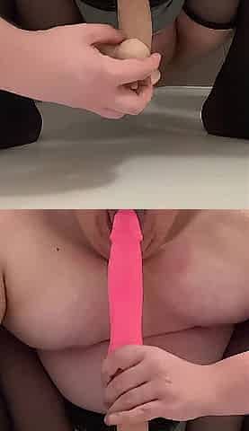 corpulent fem hunk puts 30cm in his vagina