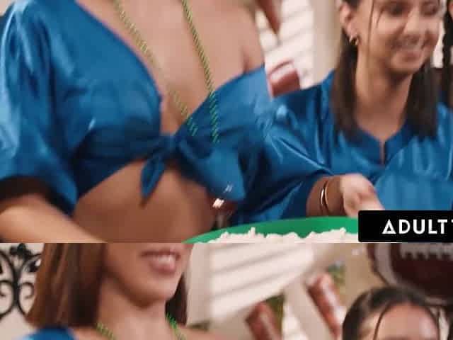 ADULT TIME - LESBO GANGBANG BET WITH Blake Blossom, Nicole Doshi, Hailey Rose, & Ameena Green!