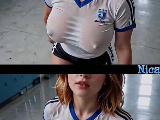 AI Generated Redhead Teen Cheerleader Screwed By Multiple Lads
