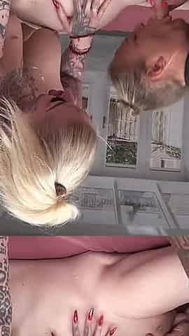 German Pornstar Kira Knight and Jeaninne Working Hard on Old Guy